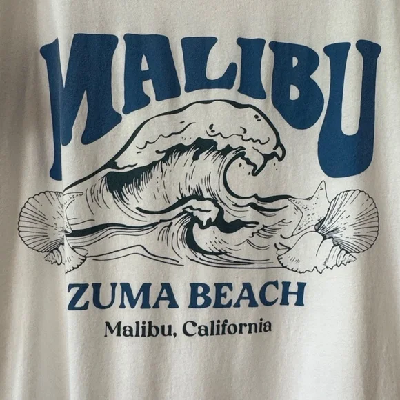 Show me your MuMu White Graphic Tee with Blue Print - Picture 7 of 9